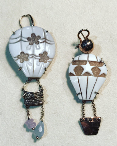 Pendant Earrings with Cameo " Air Baloon "