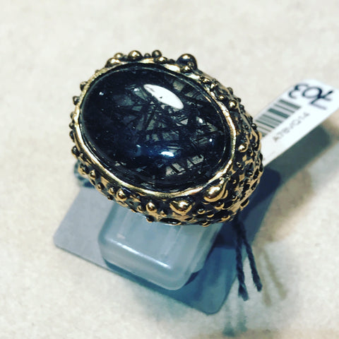 Unique piece By Alcozer Ring with Black Quartz ref. A78VQ14