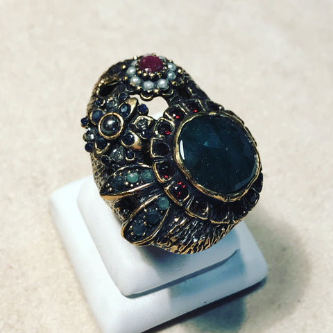 Ring with Pearls and Quartz