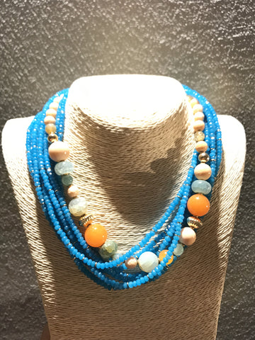 Torquoise Necklace with Quartz