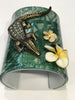 Cuff with Crocodile and Flowers