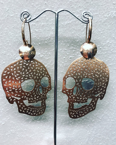 Pendant Earrings in Silver 925 " Rose Skulls"