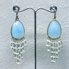 Pendant Earrings in Silver 925 " Pendant Flat Quartz "