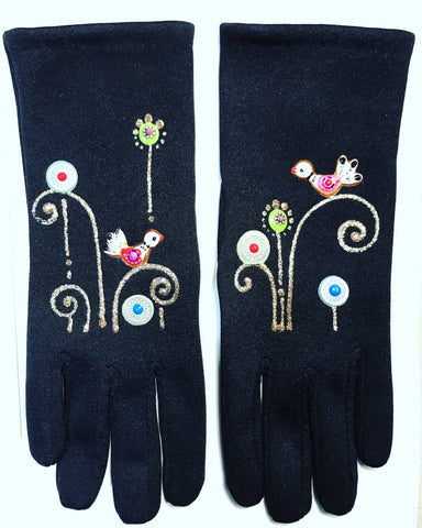 Gloves French Style : " Birds "