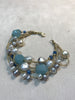 Bracelet in Yellow Gold 18kt with Aquamarine and Sapphires " Oro Filato "