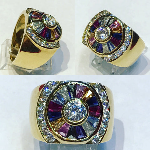 Ring with Roulette of Sapphires