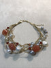 Bracelet in Yellow Gold 18kt with Corals and Pearls " Oro Filato "