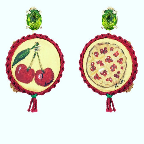 Amle' Earrings - Cherries and Cherry Pie -