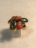 Ring with Drops of Red Coral