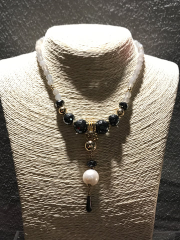 Black and White Onyx Necklace