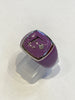 Pinky Ring in Purple Polish with Diamond and Letter
