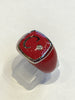 Pinky Ring in Red Polish with Diamond and Letter