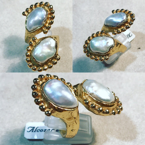 Ring in Bronze " Double Pearl " ref. A78IF16