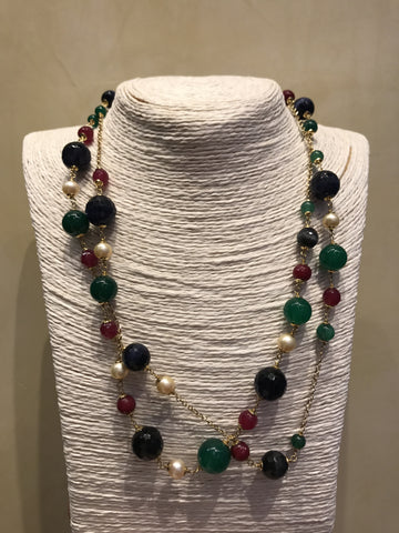 Giadan Necklace with Green and Red Quartz