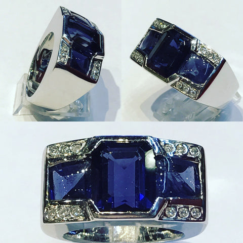 Ring with Blue Sapphires and Diamonds