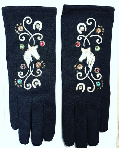 Gloves French Style : " White Horses "