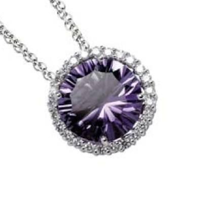 " Purple Solitaire Pendant "