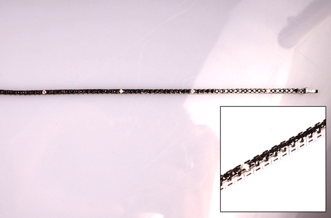 Tennis Bracelet with Black and White Diamonds ( Medium Size )